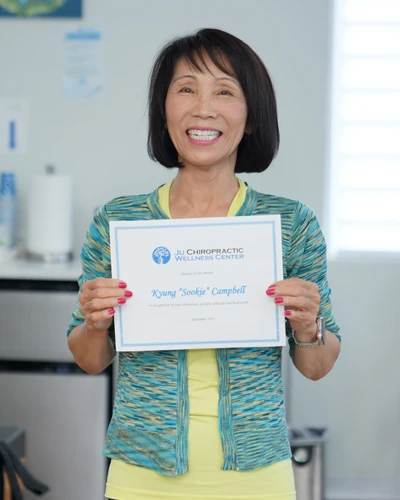 Chiropractic Durham NC September 2025 Patient of the Month Sookie C The Ju Chiropractic Wellness Center September 2025 Patient of the Month, Sookie