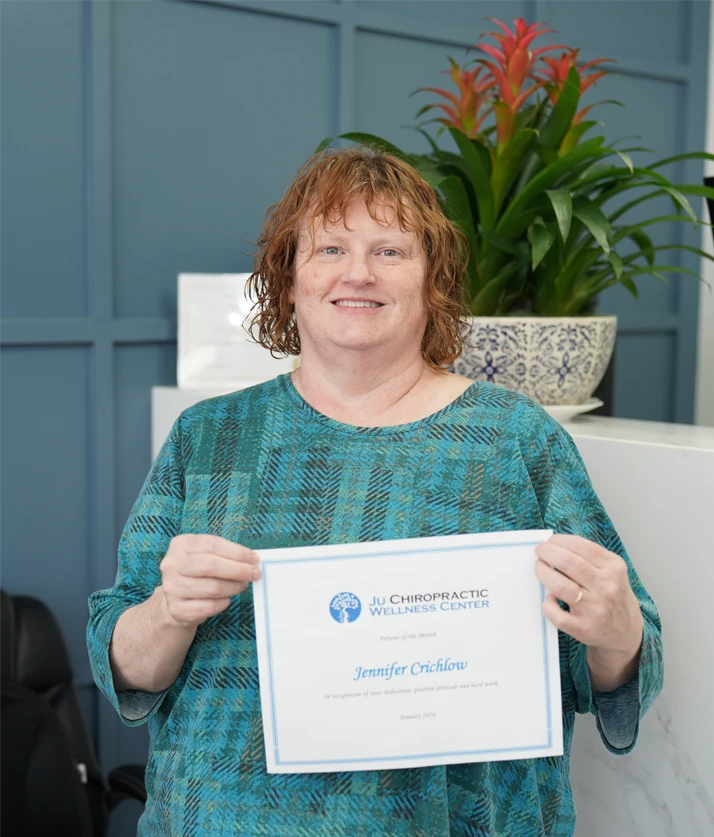 The Ju Chiropractic Wellness Center January 2026 Patient of the Month, Jennifer C.